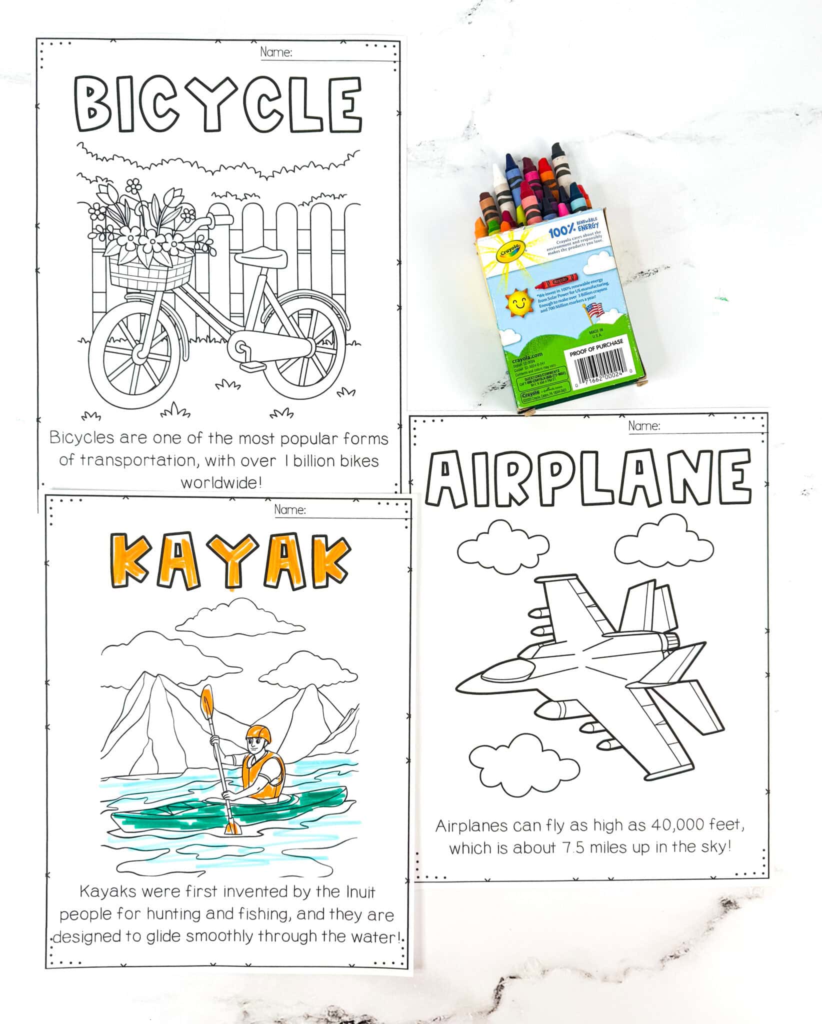 Free Transportation Coloring Pages - Cars, Trains & Airplanes