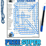 Free Super Bowl 2026 word search printable for kids featuring football-themed words and puzzle layout