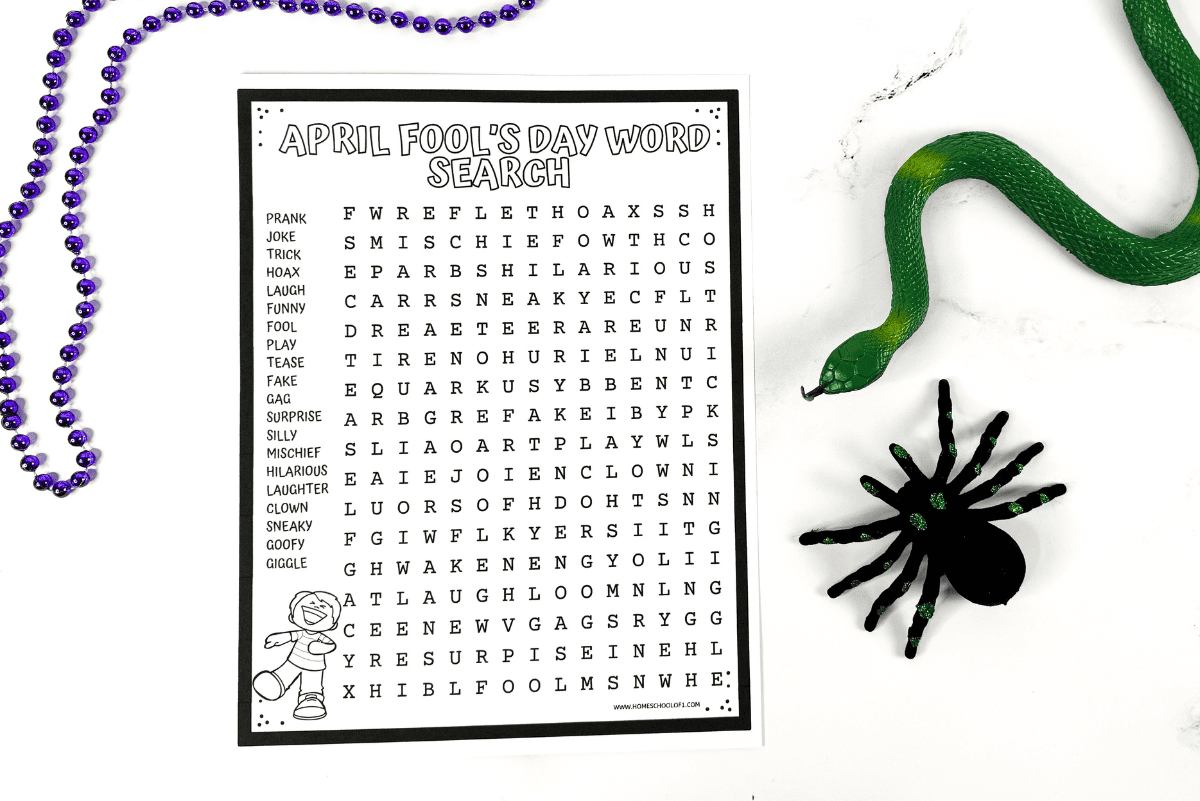 april fools day word search