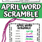 april word scramble printable