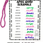 free april word scramble