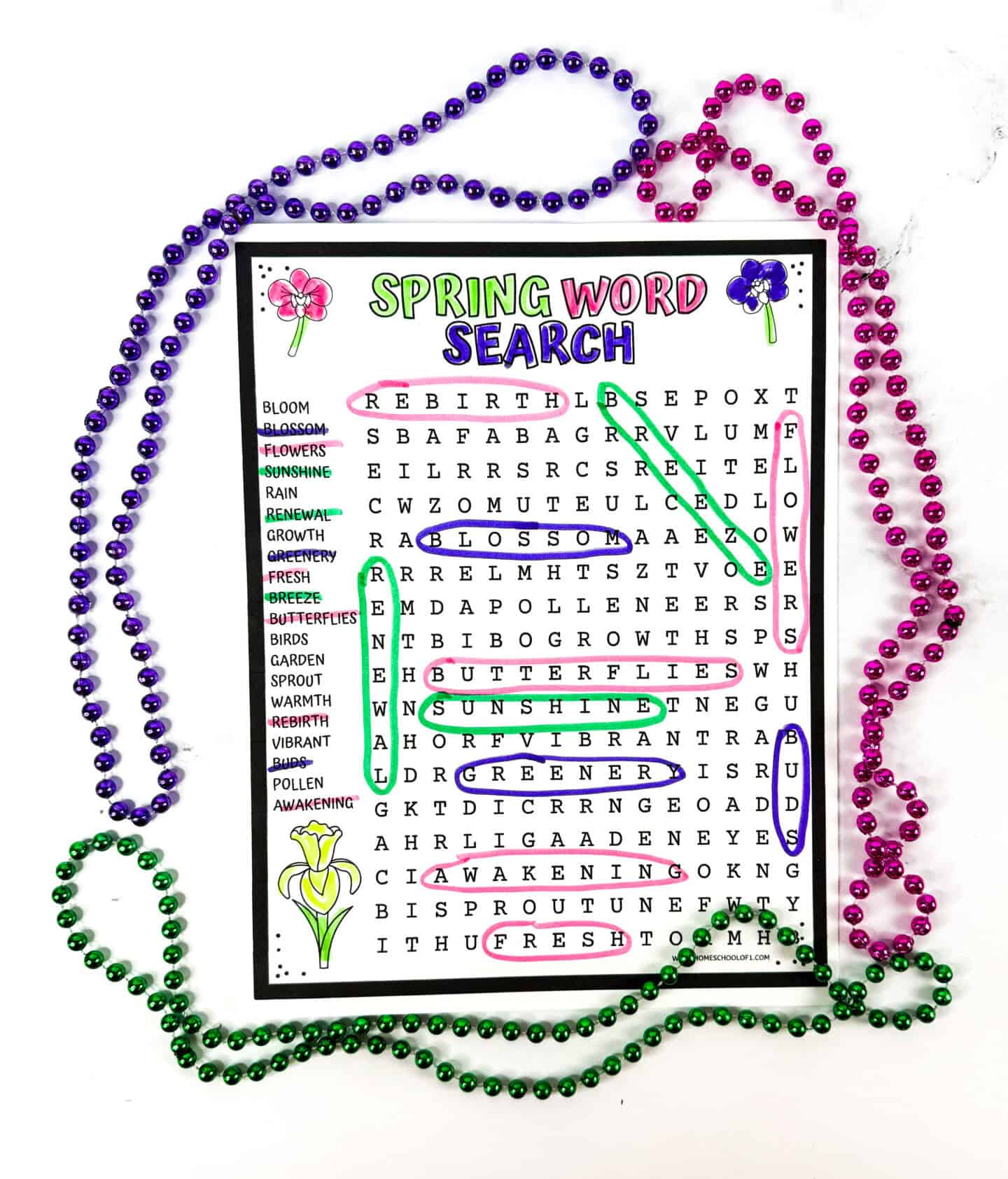 spring word search answers