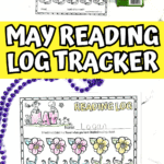A May reading tracker showing a floral-themed reading log filled in with 15 colored flowers, each symbolizing a completed book. Ideal for elementary students to monitor their reading progress in a fun, engaging way.