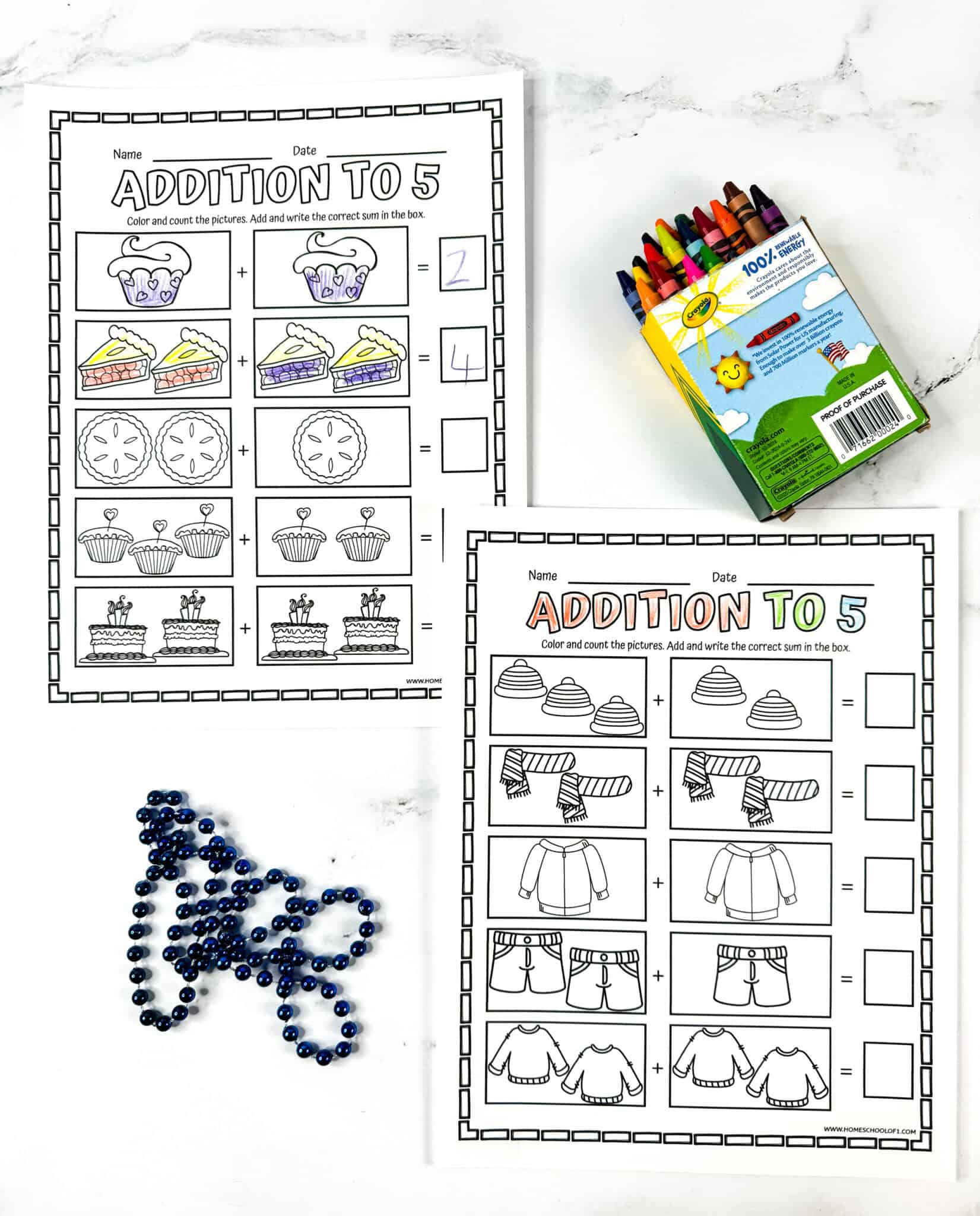 Free Kindergarten Addition Worksheets
