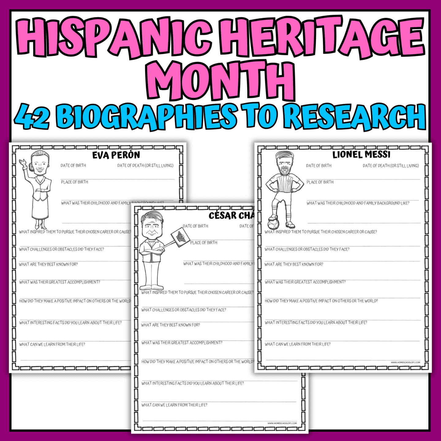 HISPANIC HERITAGE MONTH RESEARCH WORKSHEETS