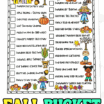 Colorful fall bucket list printable for kids with 25 family-friendly seasonal activities.