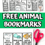 Free printable bookmarks for kids featuring animals like lions, penguins, and giraffes with positive reading quotes to color in.