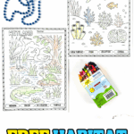 Wetland and coral reef habitat coloring pages for kids with animals like heron, turtle, and sea turtle.