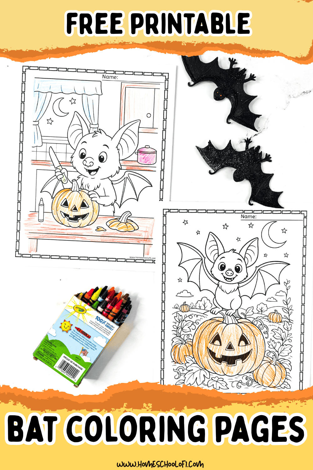 Free Bat Coloring Page for Kids