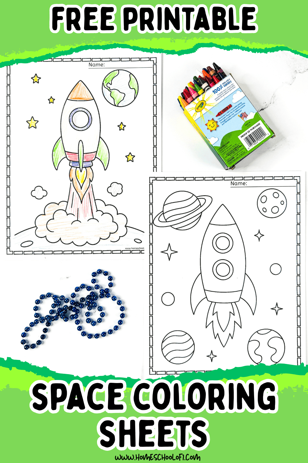 Free Space Coloring Page for Kids