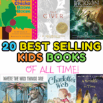 Bestselling kids’ book covers featuring Harry Potter, The Giver, Diary of a Wimpy Kid, and The Day the Crayons Quit.