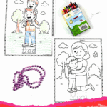 Printable family coloring page showing parents, grandparents, and kids together with pets under the sun, part of a free family members coloring set for preschoolers.