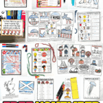 Collection of November printables for kids featuring holiday worksheets, word searches, coloring pages, and educational activities.