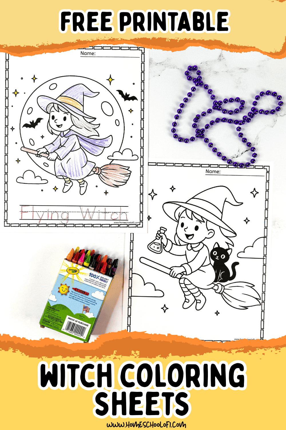 Free Witch Coloring Page for Halloween Fun