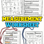 Side-by-side printable measurement worksheets showing capacity, mass, temperature, time, and ruler length activities for young learners.