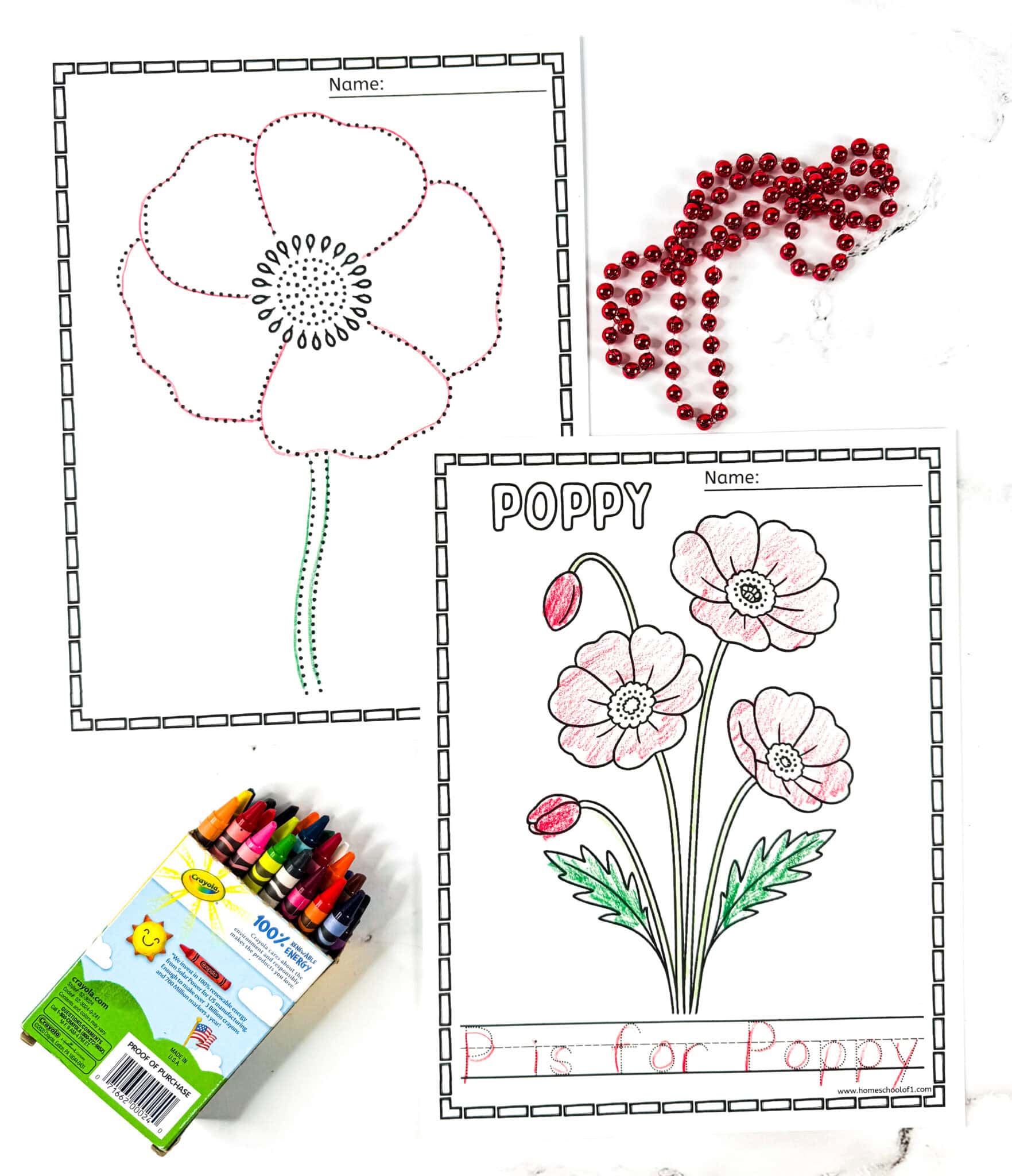Free Poppy Coloring Page for Kids