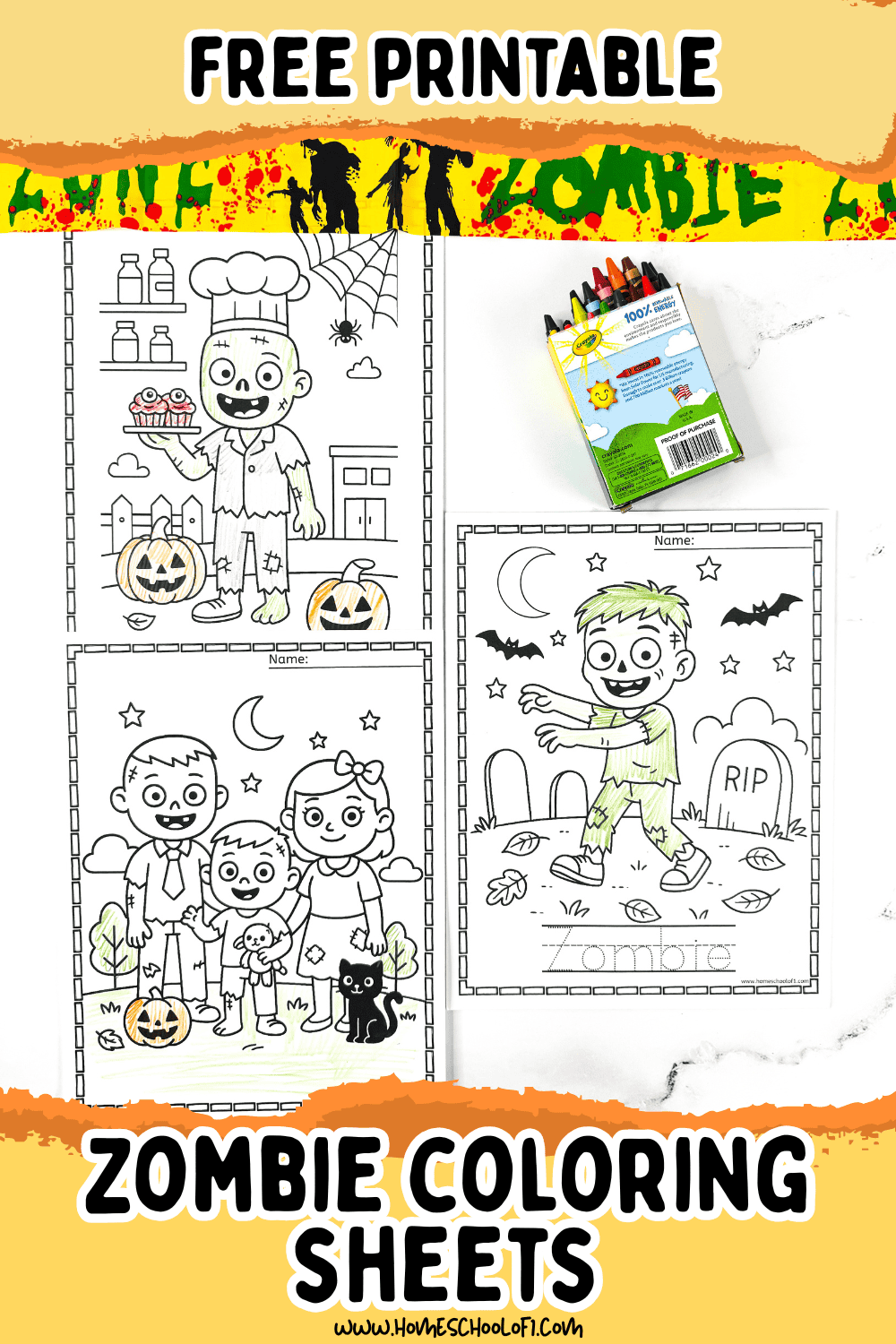 Free Zombie Coloring Page for Halloween Fun