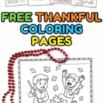 Free printable thankful coloring pages for kids to color what they're grateful for—friends, pets, family, food, and more.