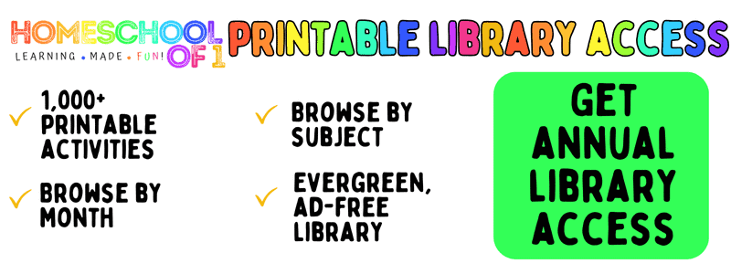 Homeschool of 1 Printable Library Banner