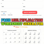 Free multiplication worksheet generator showing a customizable math worksheet tool and printable multiplication worksheets with answer keys