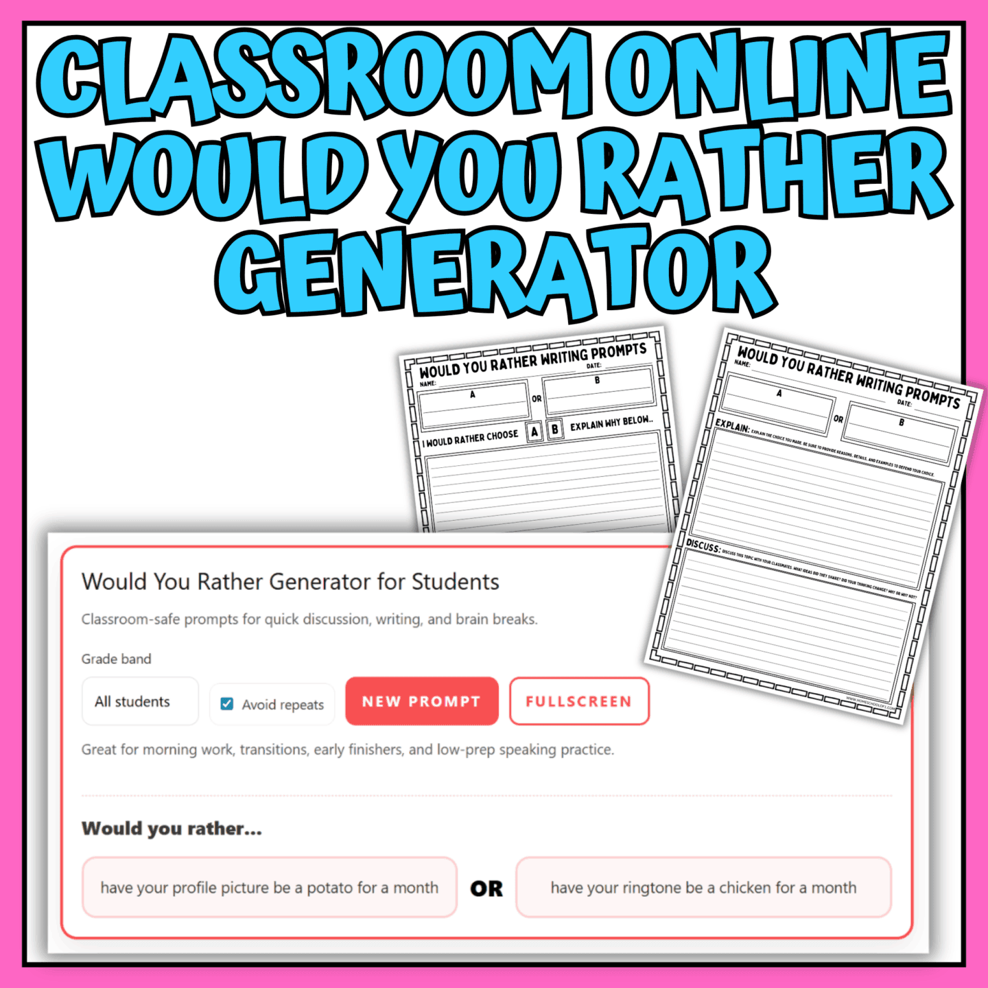 classroom online would you rather generator
