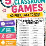 5 minute classroom games with printable word scramble worksheet and quick no prep activity ideas for students