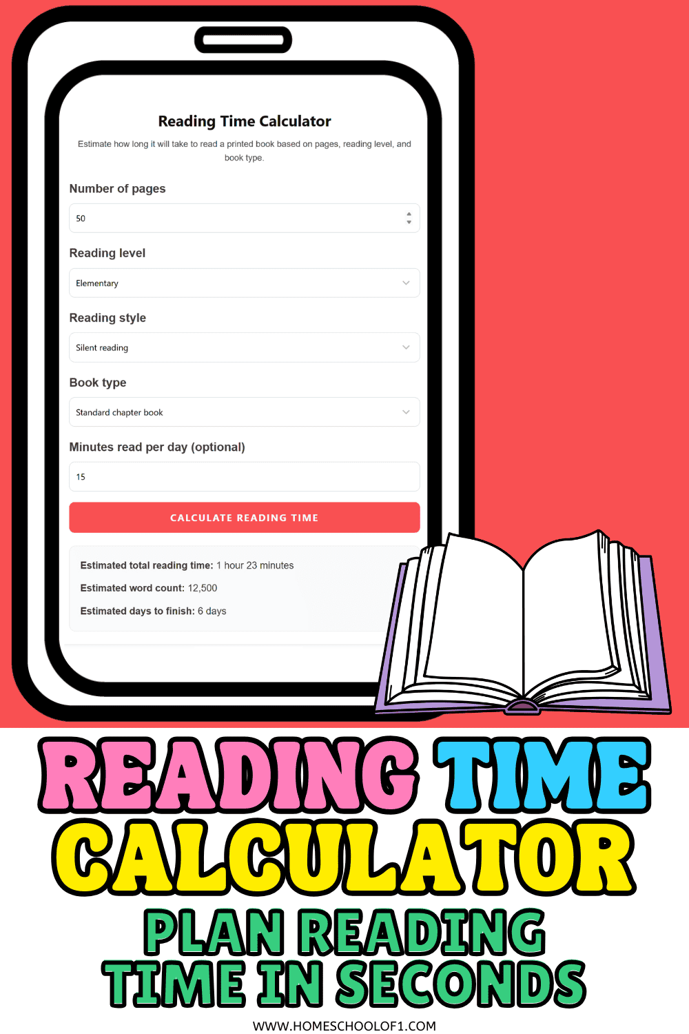 Reading Time Calculator for Kids