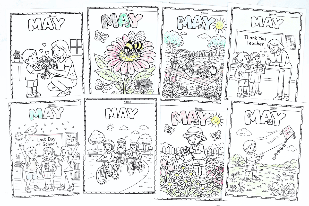seasonal spring coloring pages for kids printable set