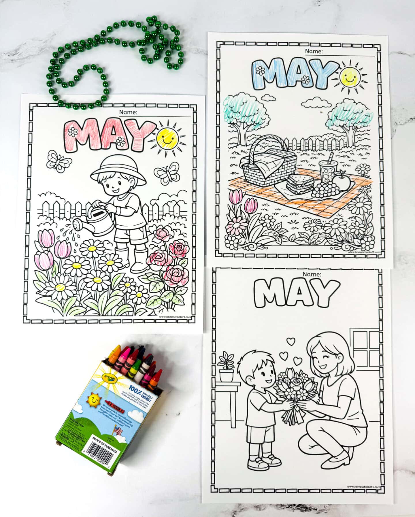 spring garden coloring pages for kids printable flowers picnic