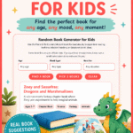Random book generator for kids tool with filters and real book recommendations for different ages and reading needs
