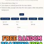 free random drawing idea generator for kids classroom and homeschool activity