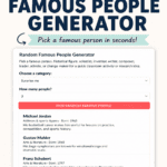 Random famous people generator for kids with instant ideas for lessons, research, and writing activities