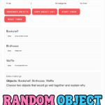 random object generator for kids with sample objects and a colorful title.