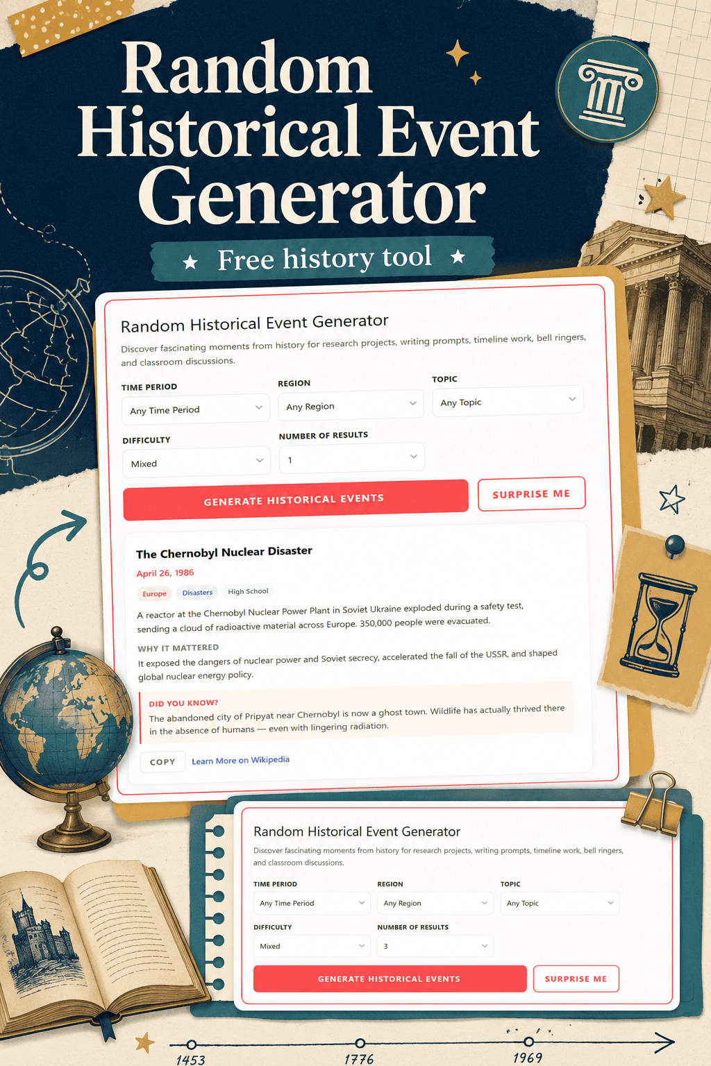 Random Historical Event Generator for History Lessons