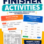 Early finisher activities for kids with interactive tools like question of the day, puzzle maker, and printable crossword for independent work