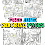 Free June coloring pages printable pack with summer-themed coloring sheets for kids including beach, flowers, and outdoor scenes