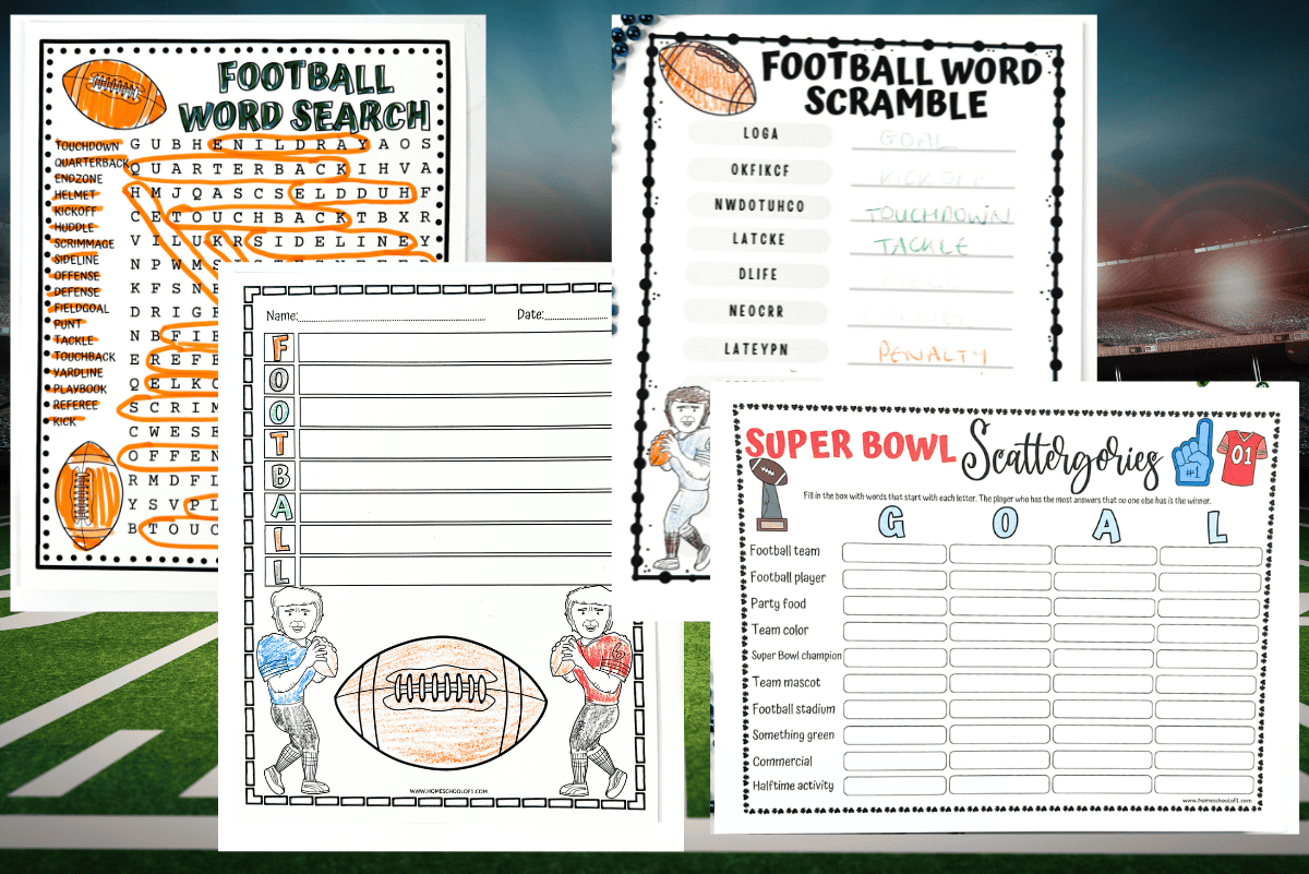 Spy Math Games Football Printables & Activities for Kids