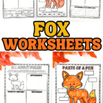 Fox worksheets for kids with anatomy, research and diet activities