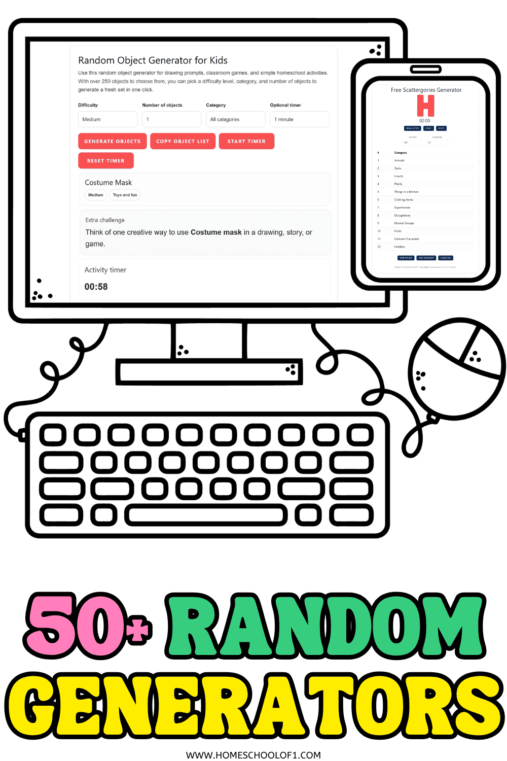 50+ free random generators for games, activities, and creative ideas