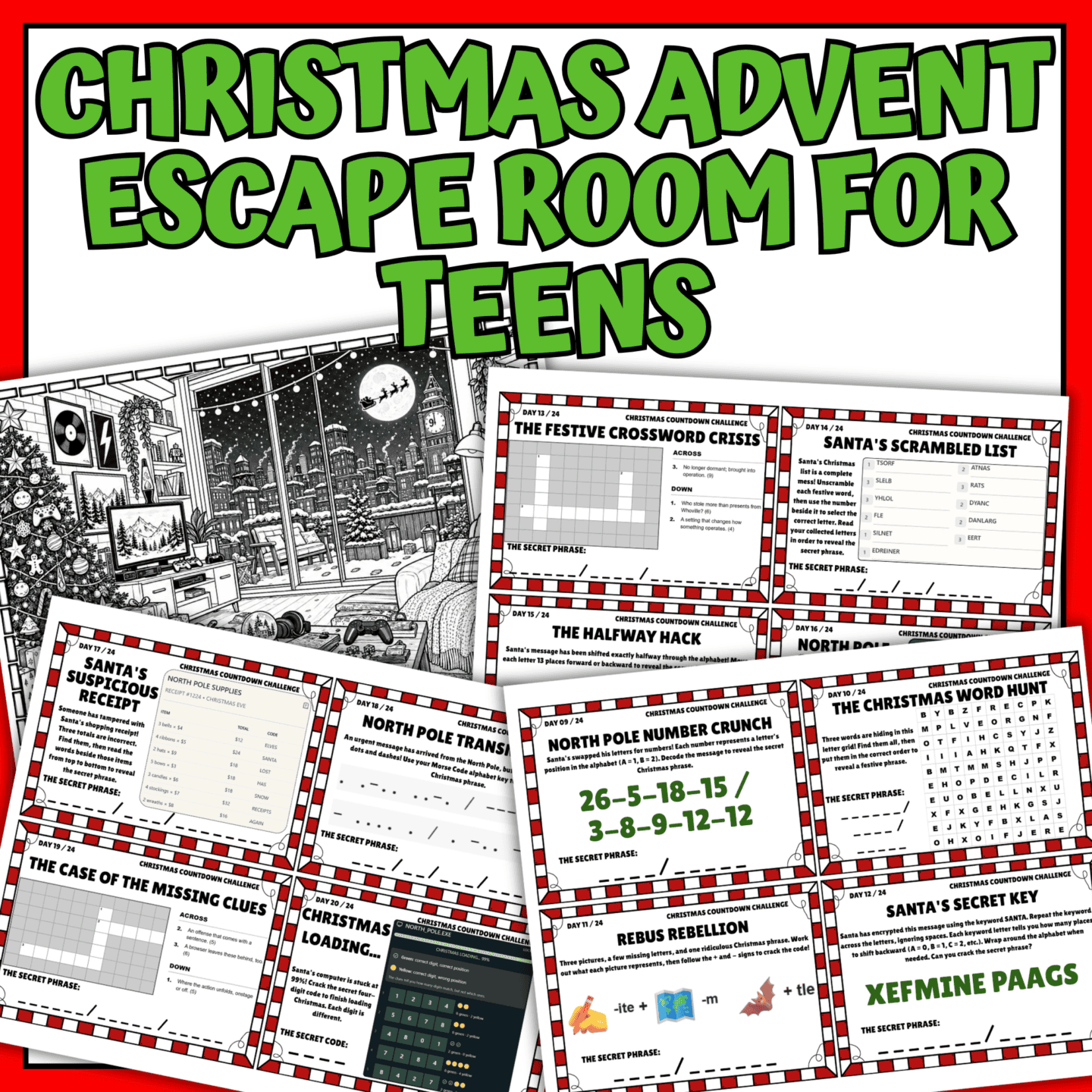 Printable Advent Calendar for Teens